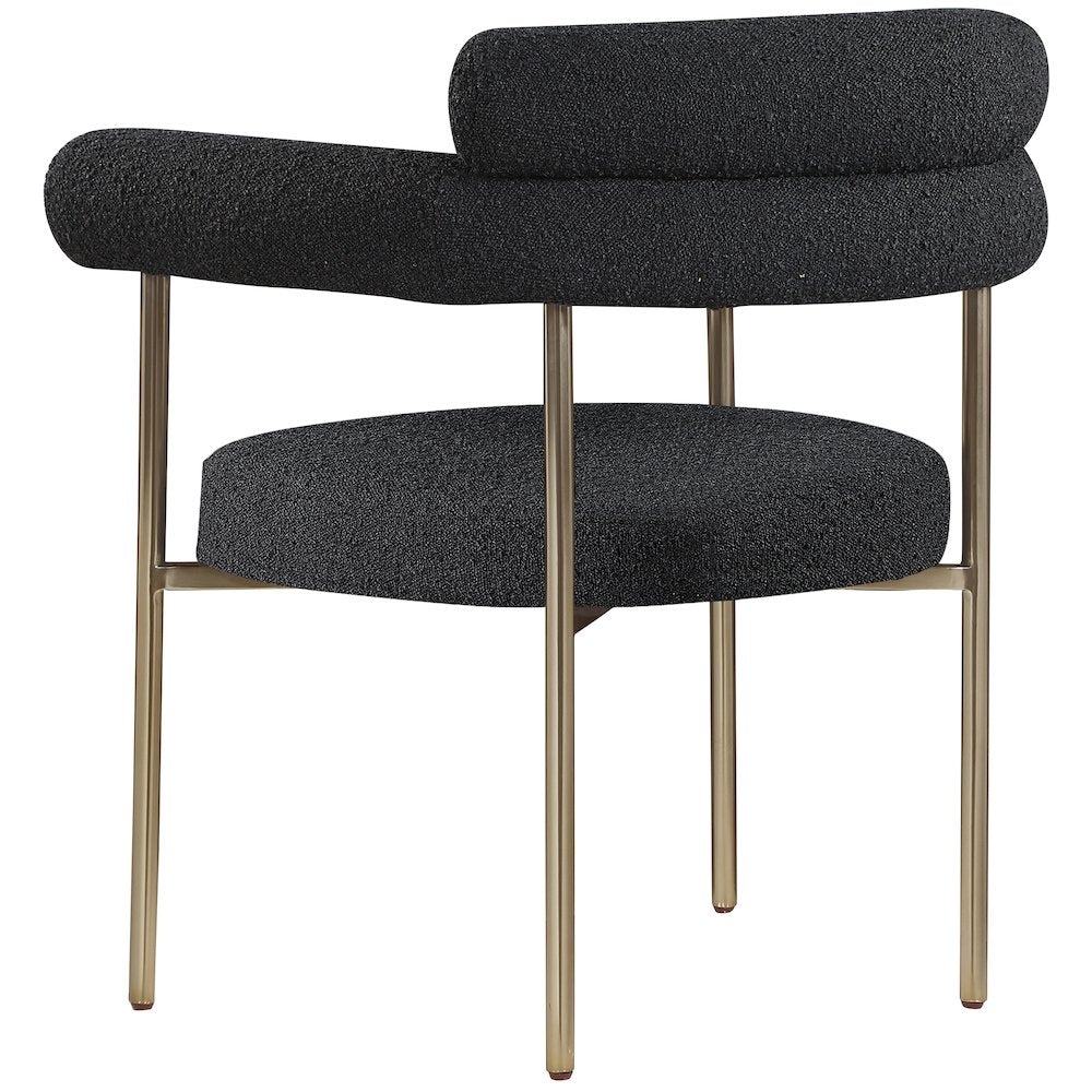 Blake Black Boucle Fabric Dining Chair, Set of 2