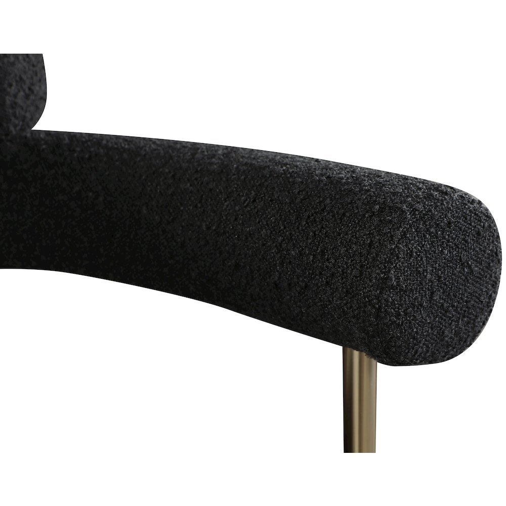 Blake Black Boucle Fabric Dining Chair, Set of 2