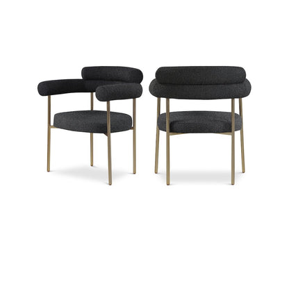 Blake Black Boucle Fabric Dining Chair, Set of 2