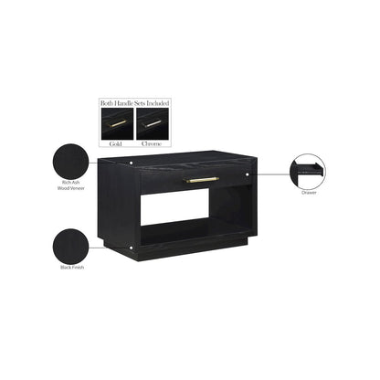 Avery Black Wood Veneer Night Stand