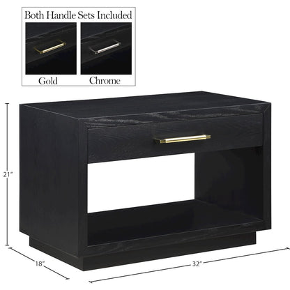 Avery Black Wood Veneer Night Stand