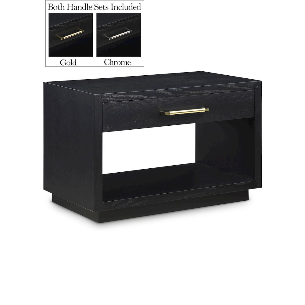 Avery Black Wood Veneer Night Stand