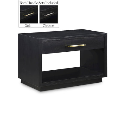 Avery Black Wood Veneer Night Stand