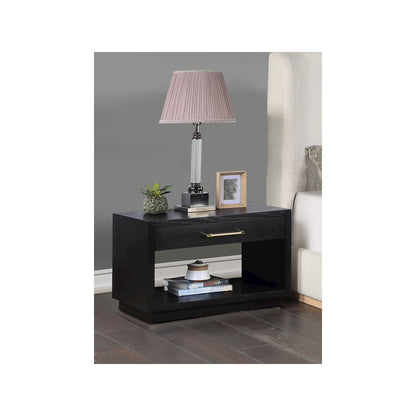 Avery Black Wood Veneer Night Stand