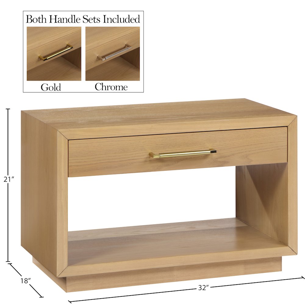 Avery Oak Wood Veneer Night Stand
