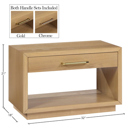 Avery Oak Wood Veneer Night Stand
