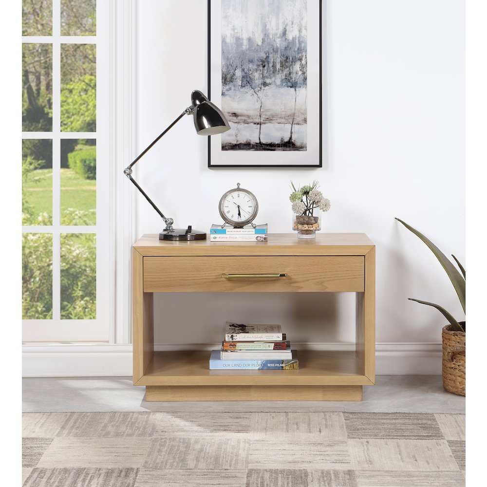 Avery Oak Wood Veneer Night Stand