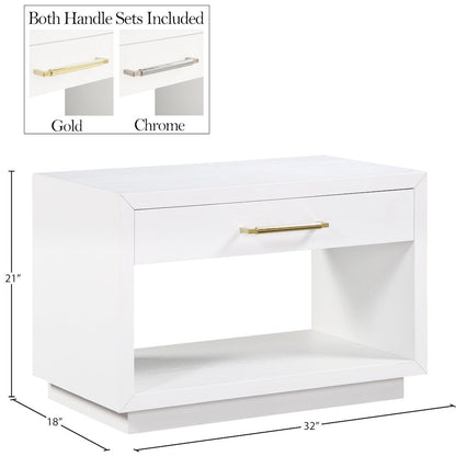 Avery White Wood Veneer Night Stand