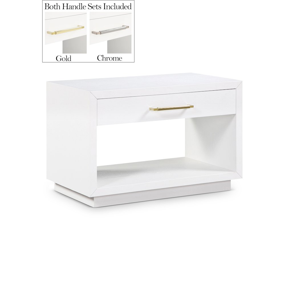 Avery White Wood Veneer Night Stand