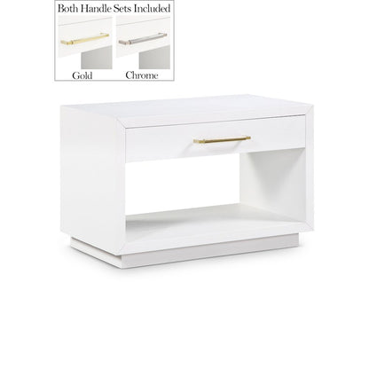 Avery White Wood Veneer Night Stand