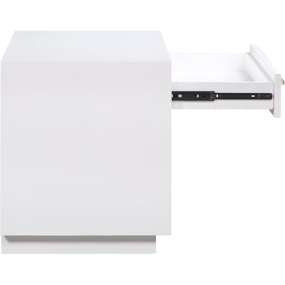 Avery White Wood Veneer Night Stand