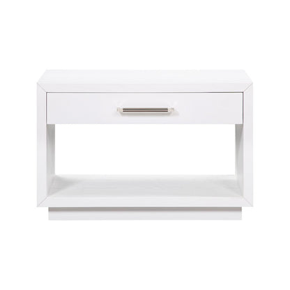 Avery White Wood Veneer Night Stand
