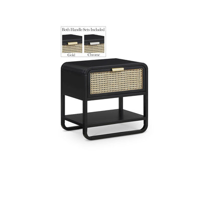 Sage Black Wood Veneer Night Stand