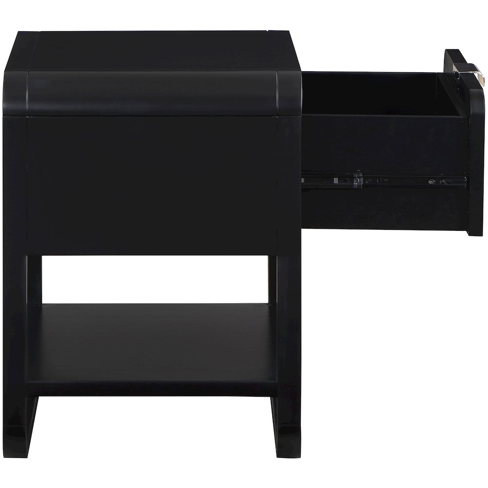 Sage Black Wood Veneer Night Stand