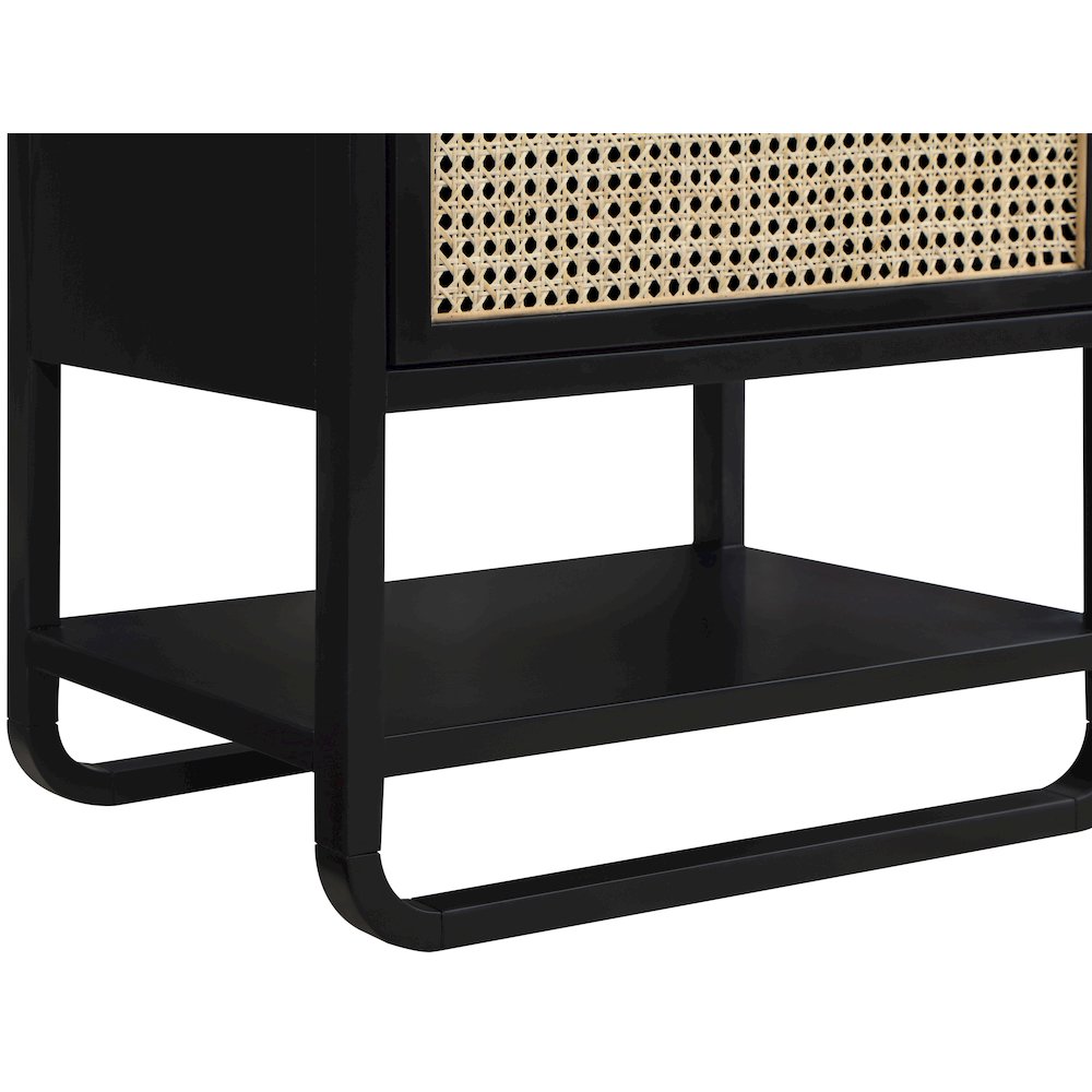 Sage Black Wood Veneer Night Stand