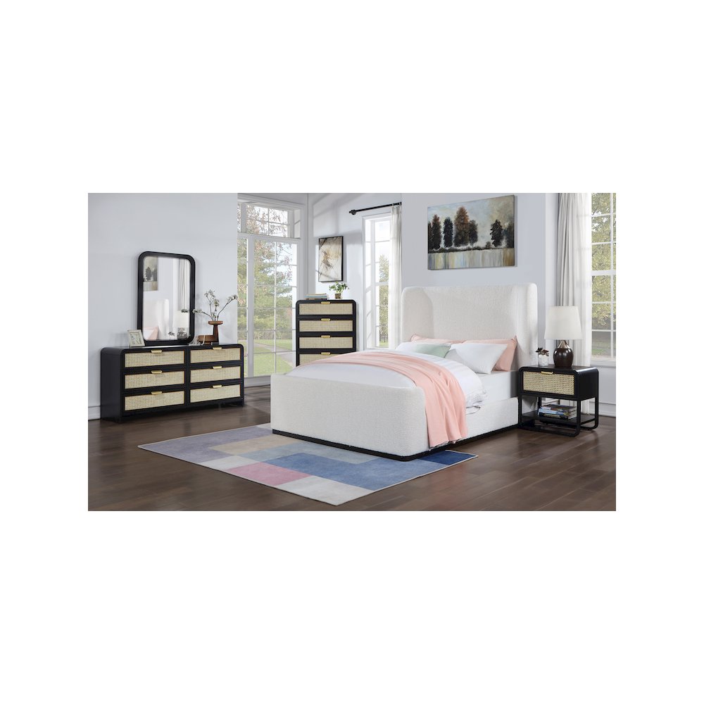 Sage Black Wood Veneer Night Stand