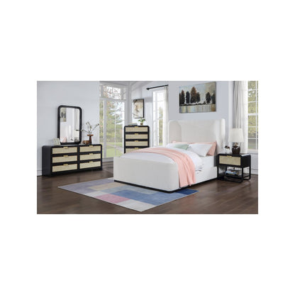Sage Black Wood Veneer Night Stand