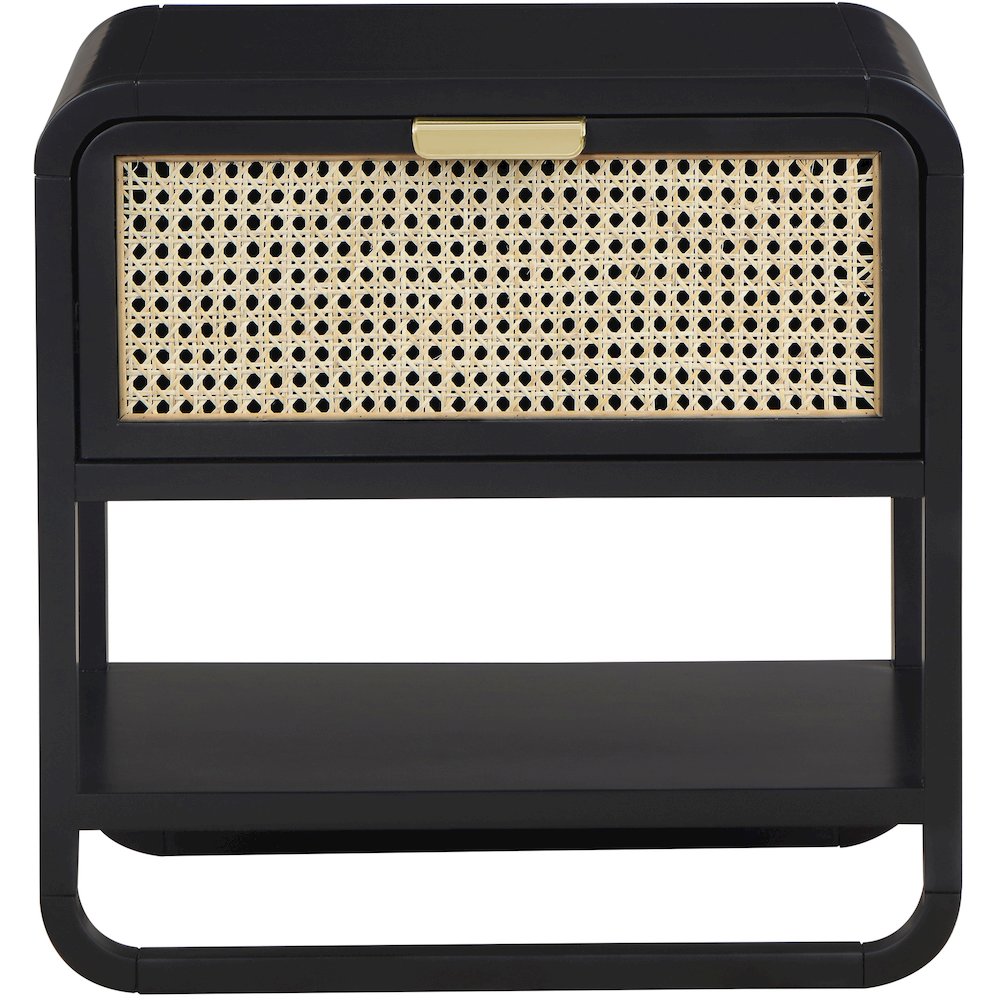 Sage Black Wood Veneer Night Stand