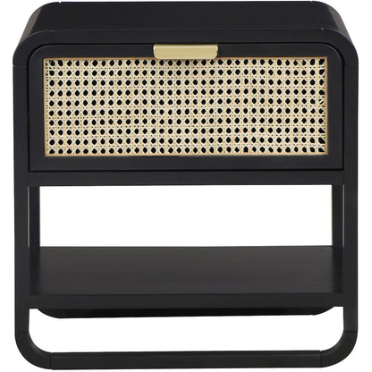 Sage Black Wood Veneer Night Stand
