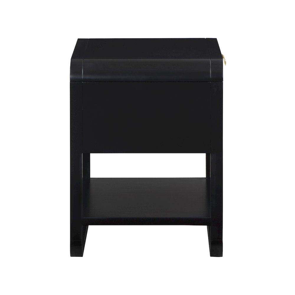 Sage Black Wood Veneer Night Stand