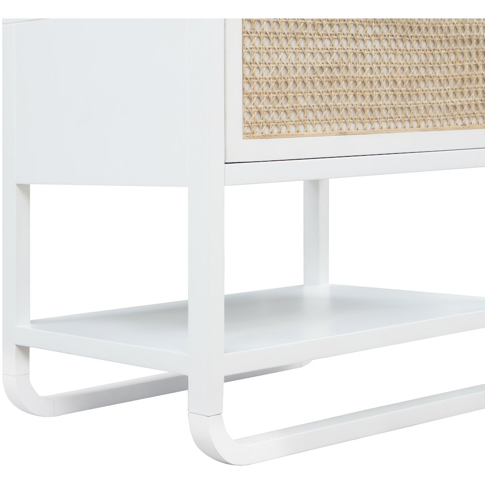 Sage White Wood Veneer Night Stand