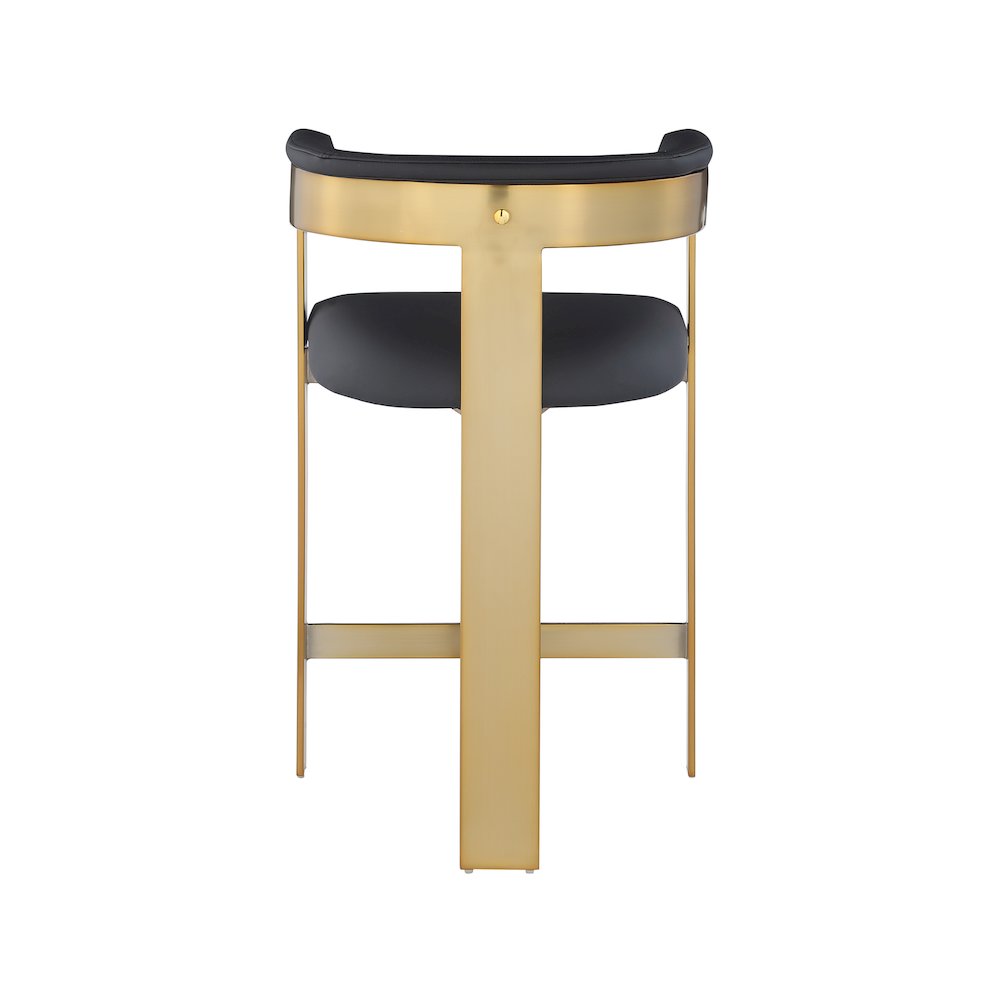 Romeo Black Vegan Leather Counter Stool, Set of 2