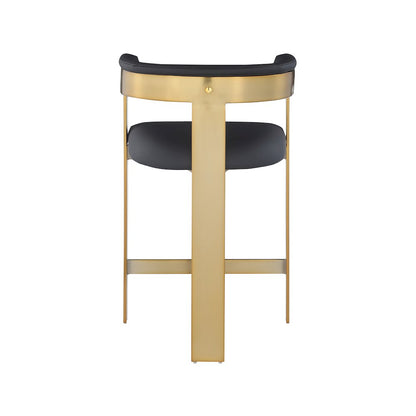 Romeo Black Vegan Leather Counter Stool, Set of 2