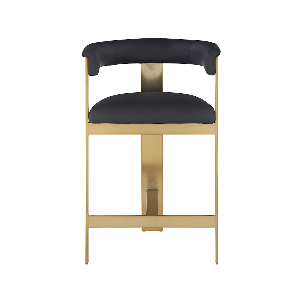 Romeo Black Vegan Leather Counter Stool, Set of 2