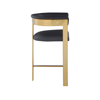 Romeo Black Vegan Leather Counter Stool, Set of 2