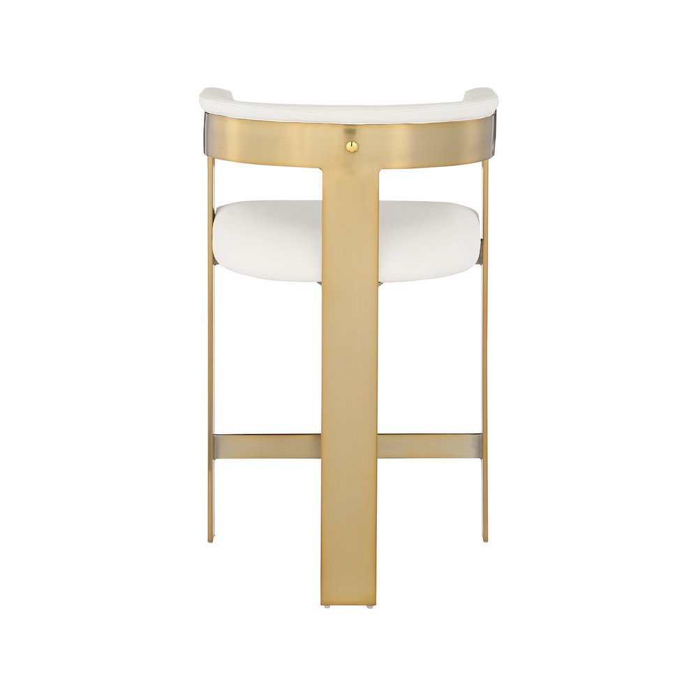 Romeo Cream Vegan Leather Counter Stool, Set of 2