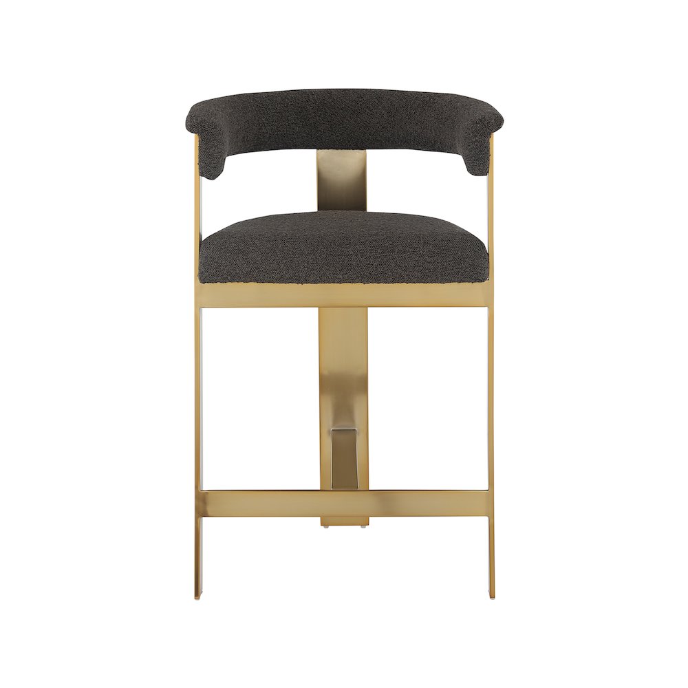 Romeo Brown Boucle Fabric Counter Stool, Set of 2