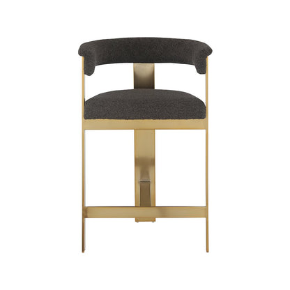 Romeo Brown Boucle Fabric Counter Stool, Set of 2