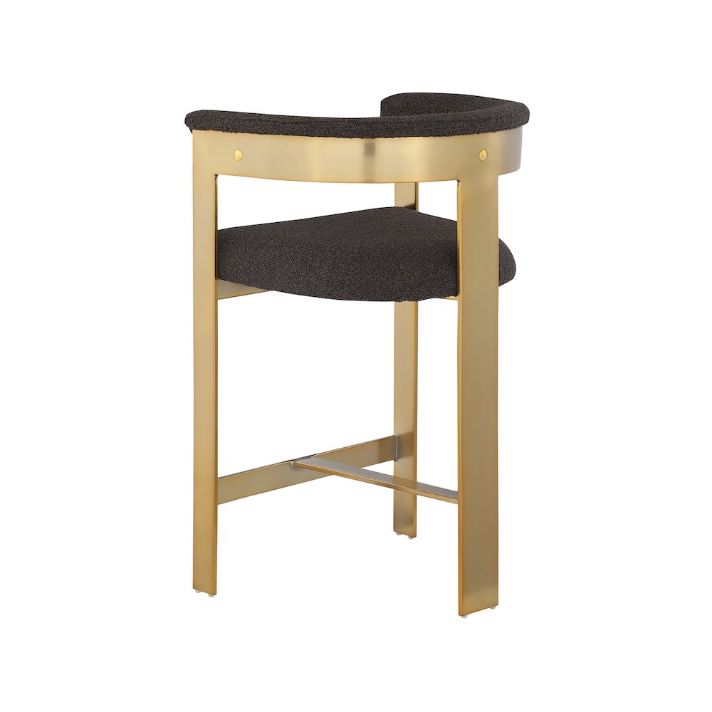 Romeo Brown Boucle Fabric Counter Stool, Set of 2
