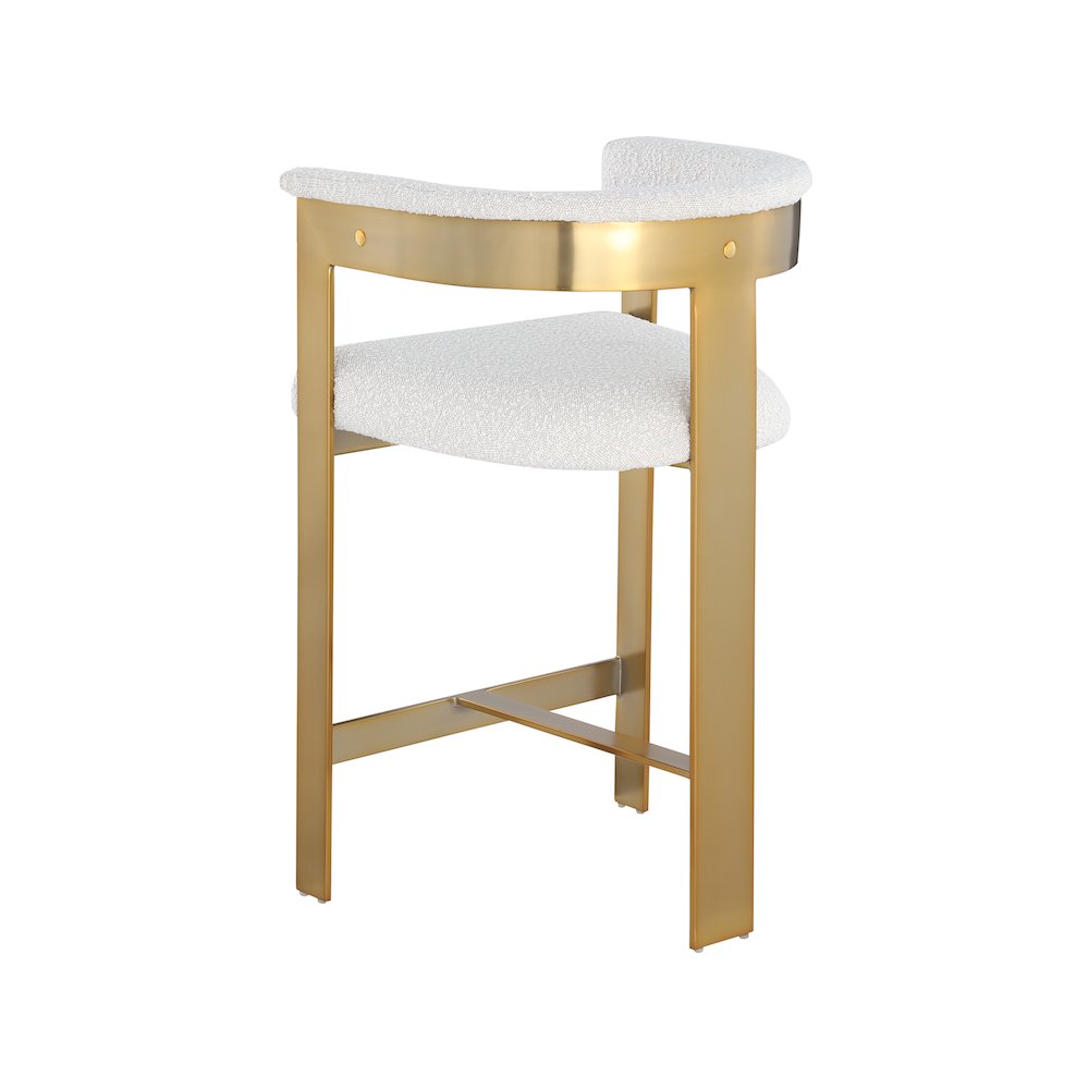 Romeo Cream Boucle Fabric Counter Stool, Set of 2