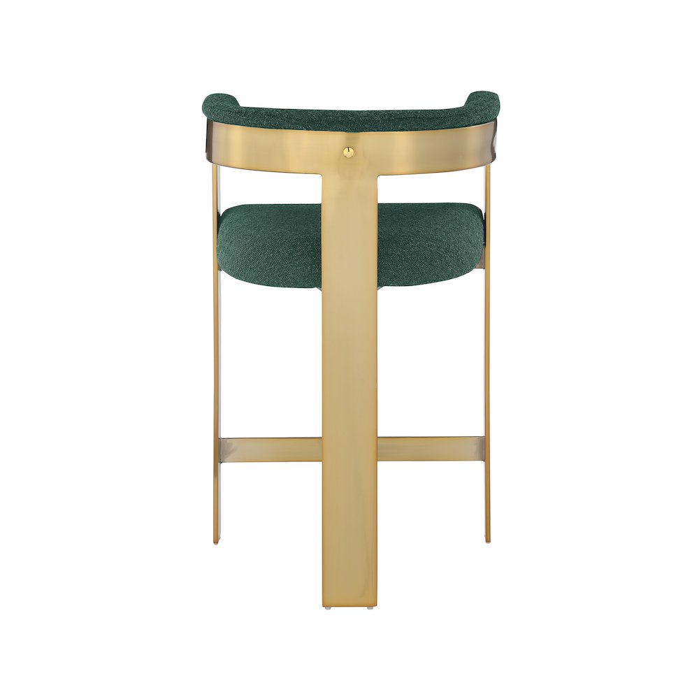 Romeo Green Boucle Fabric Counter Stool, Set of 2
