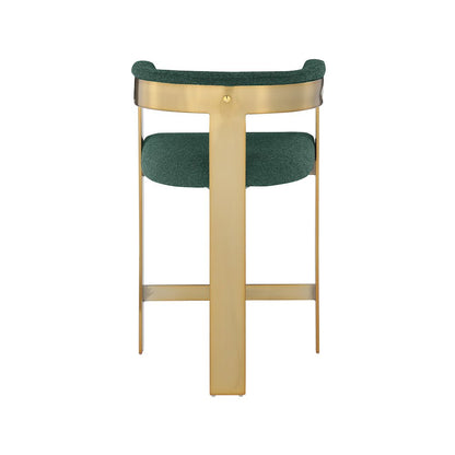 Romeo Green Boucle Fabric Counter Stool, Set of 2