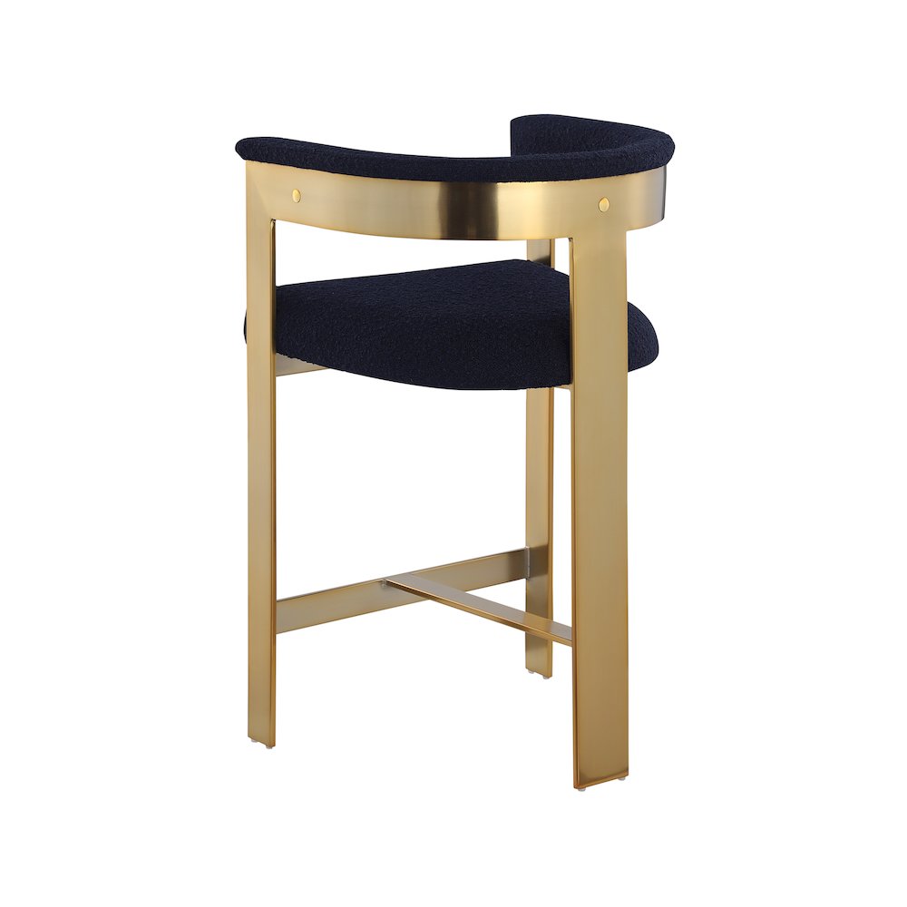 Romeo Navy Boucle Fabric Counter Stool, Set of 2