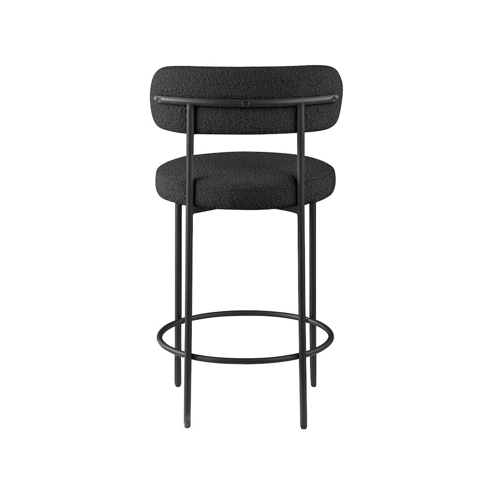 Beacon Black Boucle Fabric Stool, Set of 2