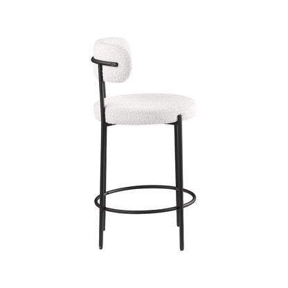 Beacon Cream Boucle Fabric Stool, Set of 2