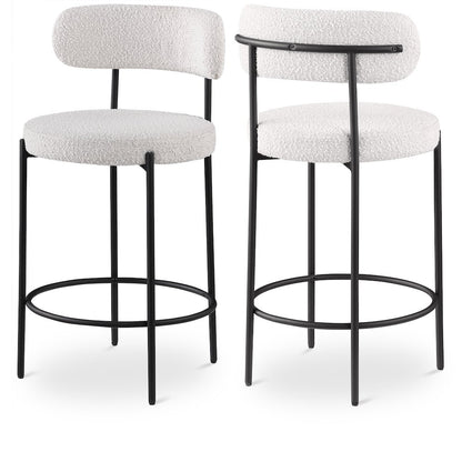 Beacon Cream Boucle Fabric Stool, Set of 2