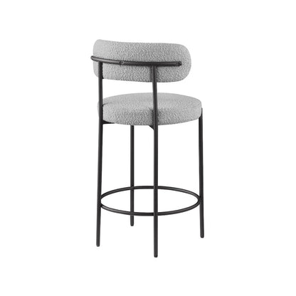 Beacon Grey Boucle Fabric Stool, Set of 2