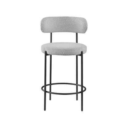 Beacon Grey Boucle Fabric Stool, Set of 2