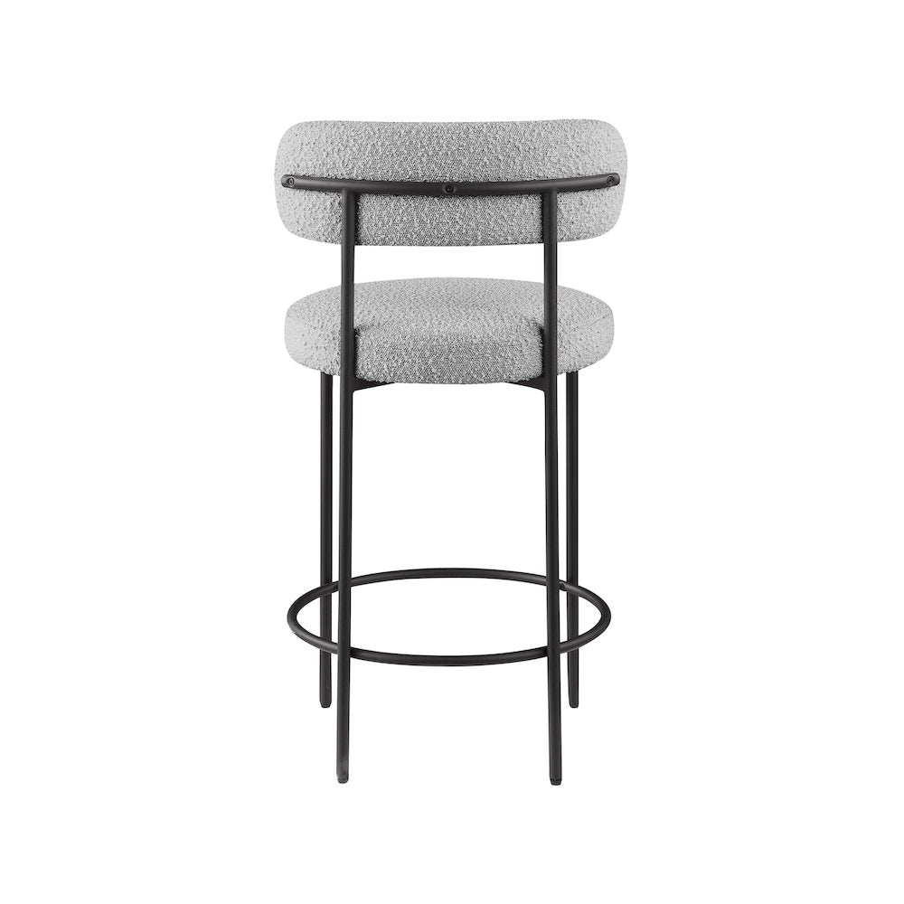Beacon Grey Boucle Fabric Stool, Set of 2