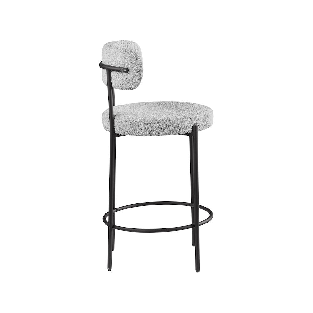 Beacon Grey Boucle Fabric Stool, Set of 2