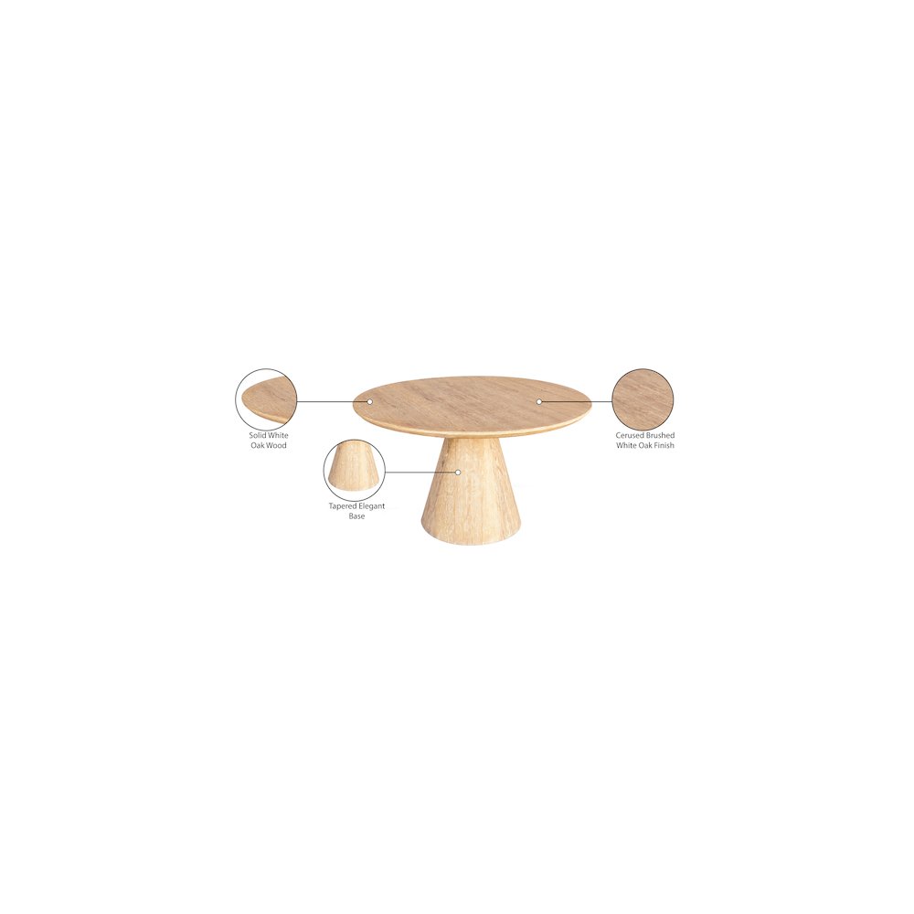 Linette White Oak Dining Table
