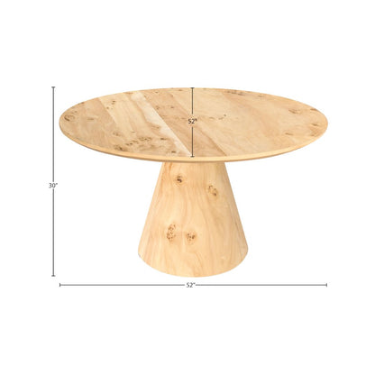 Linette Natural Burl Wood Dining Table