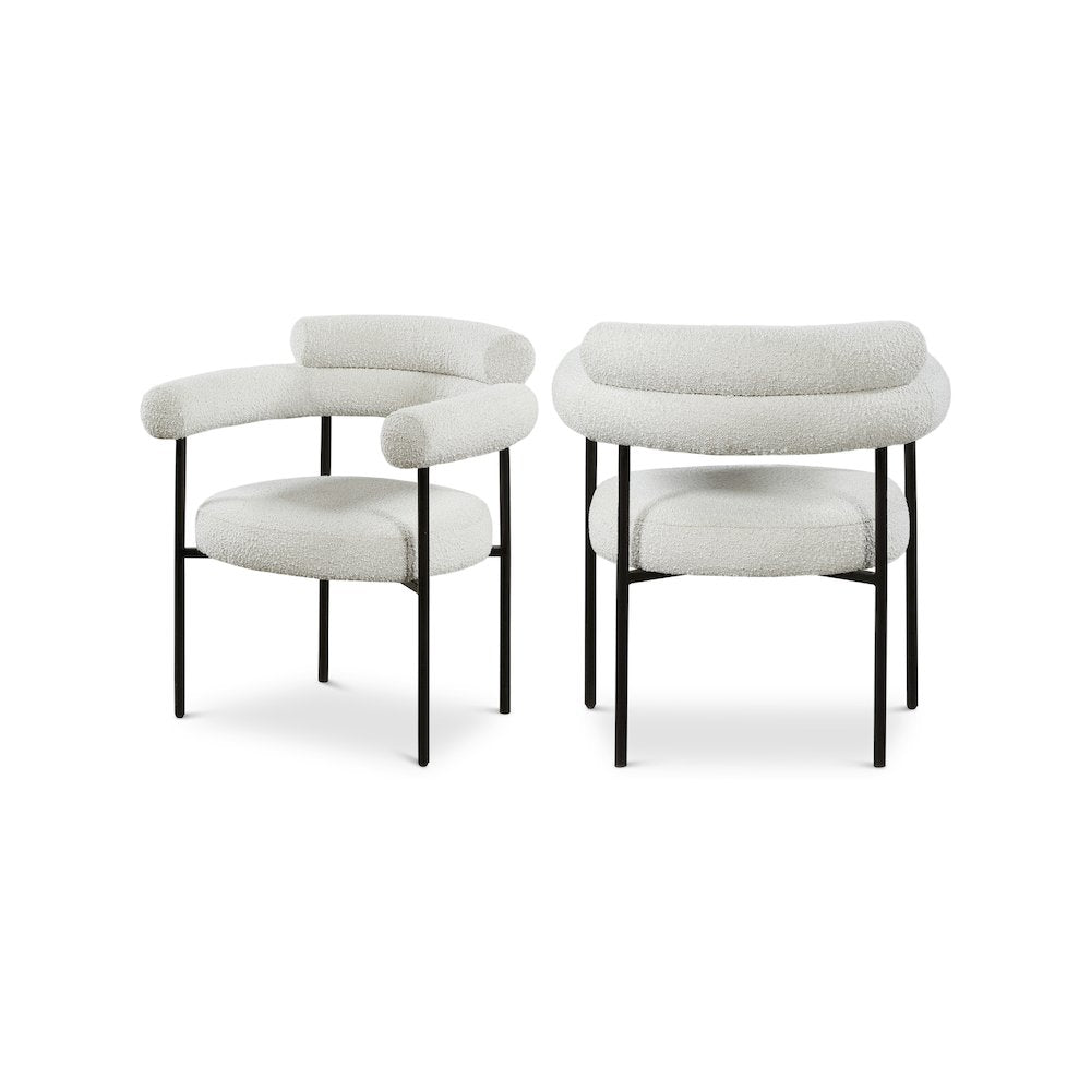 Blake Cream Boucle Fabric Dining Chair, Set of 2