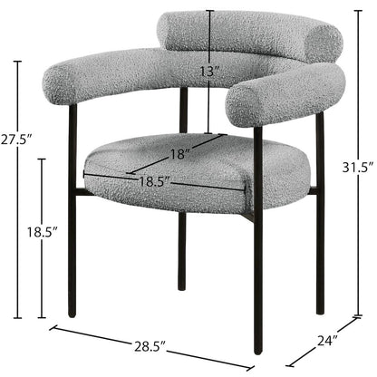Blake Grey Boucle Fabric Dining Chair, Set of 2
