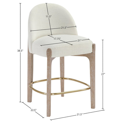 Torino Cream Fabric Upholstered Counter Stool, Set of 2
