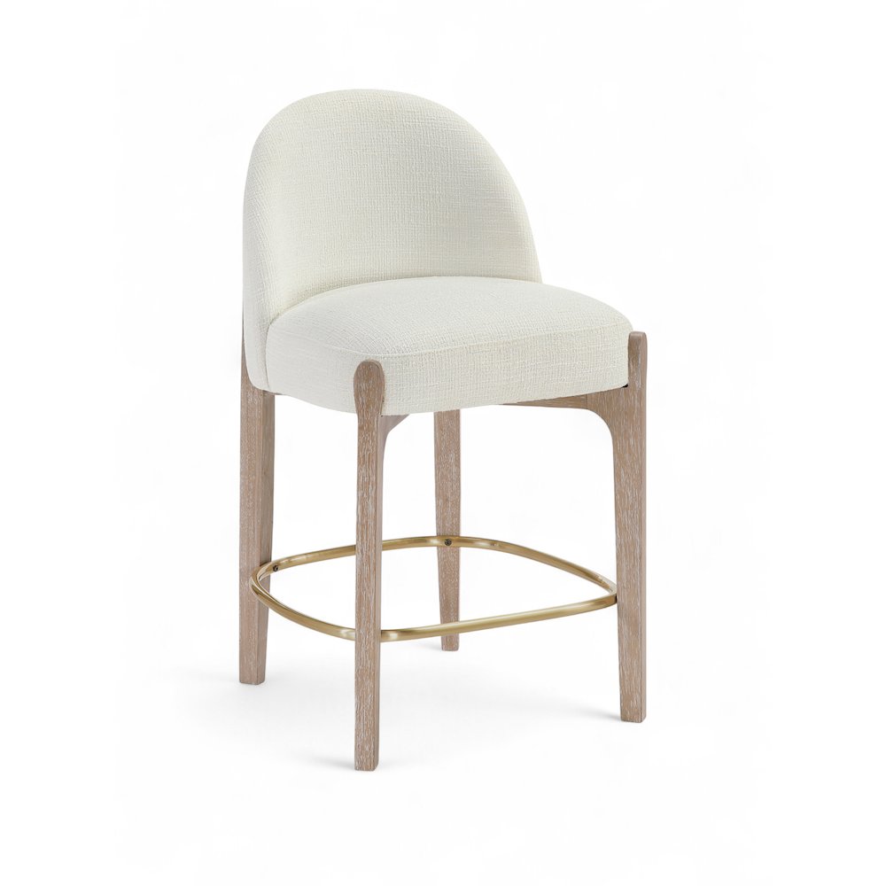 Torino Cream Fabric Upholstered Counter Stool, Set of 2